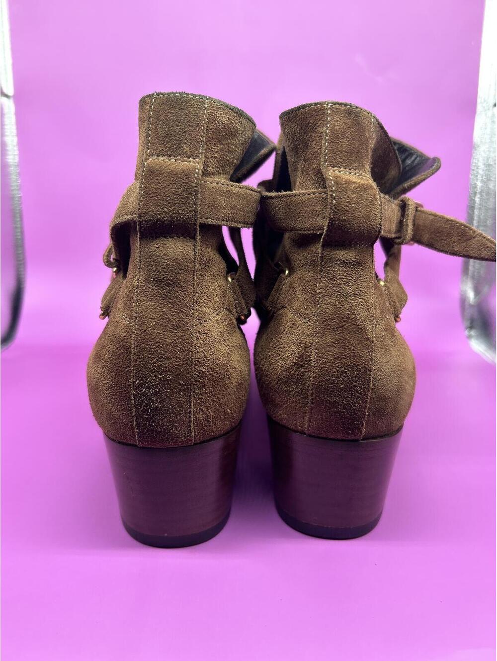30% Off with BUNDLE! Saint Laurent Suede Wyatt Jodhpur Boots - Tobacco/Nut Suede - Picture 3 of 9
